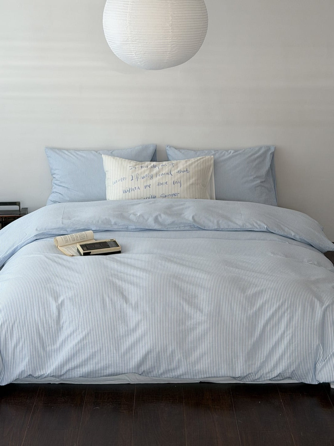 Breezy Stripe Washed Cotton Duvet Cover Set original reference image 1