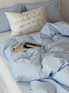 Breezy Stripe Washed Cotton Duvet Cover Set original reference image 2