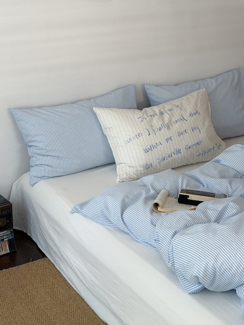 Breezy Stripe Washed Cotton Duvet Cover Set original reference image 4