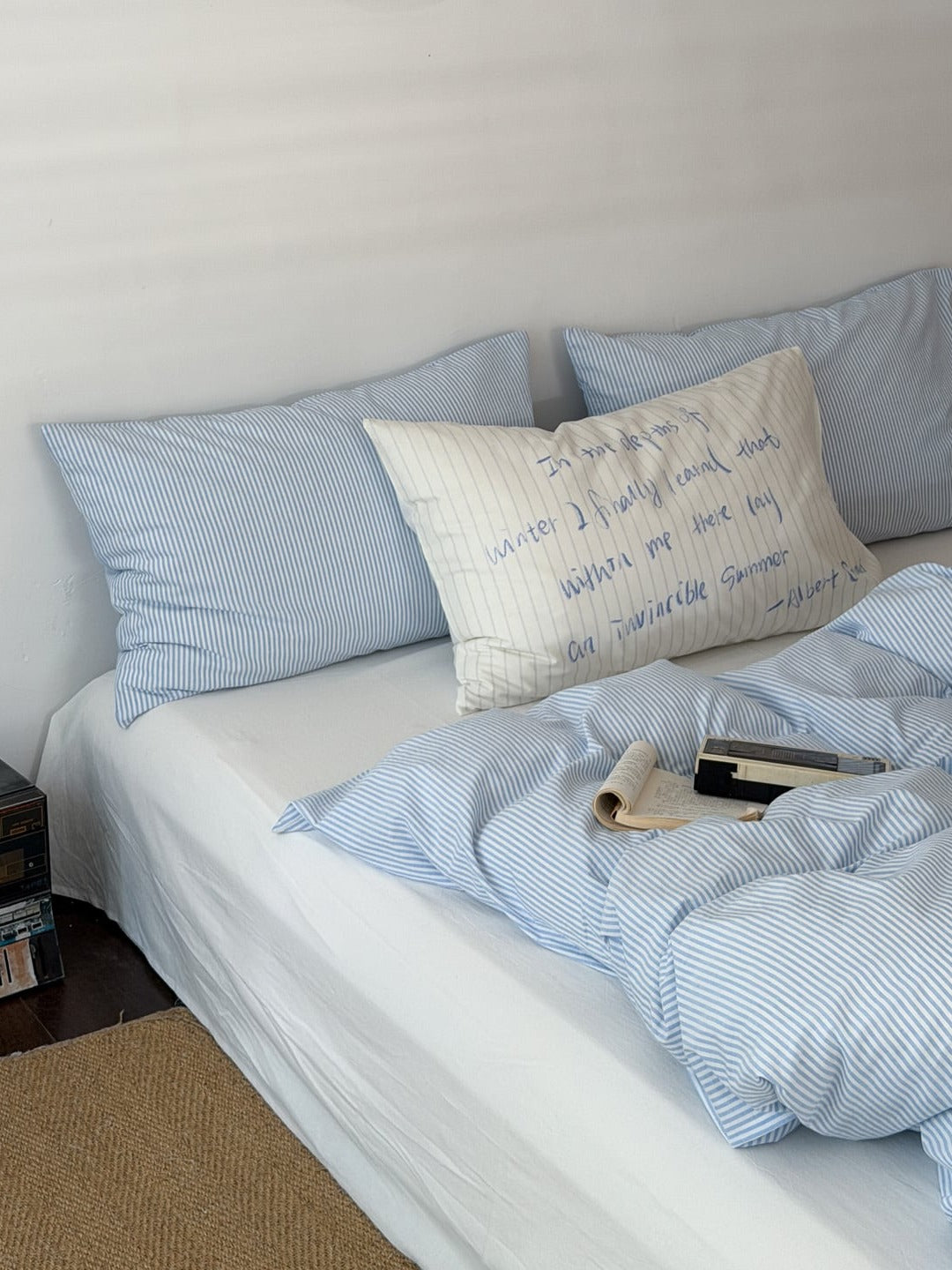 Breezy Stripe Washed Cotton Duvet Cover Set original reference image 4