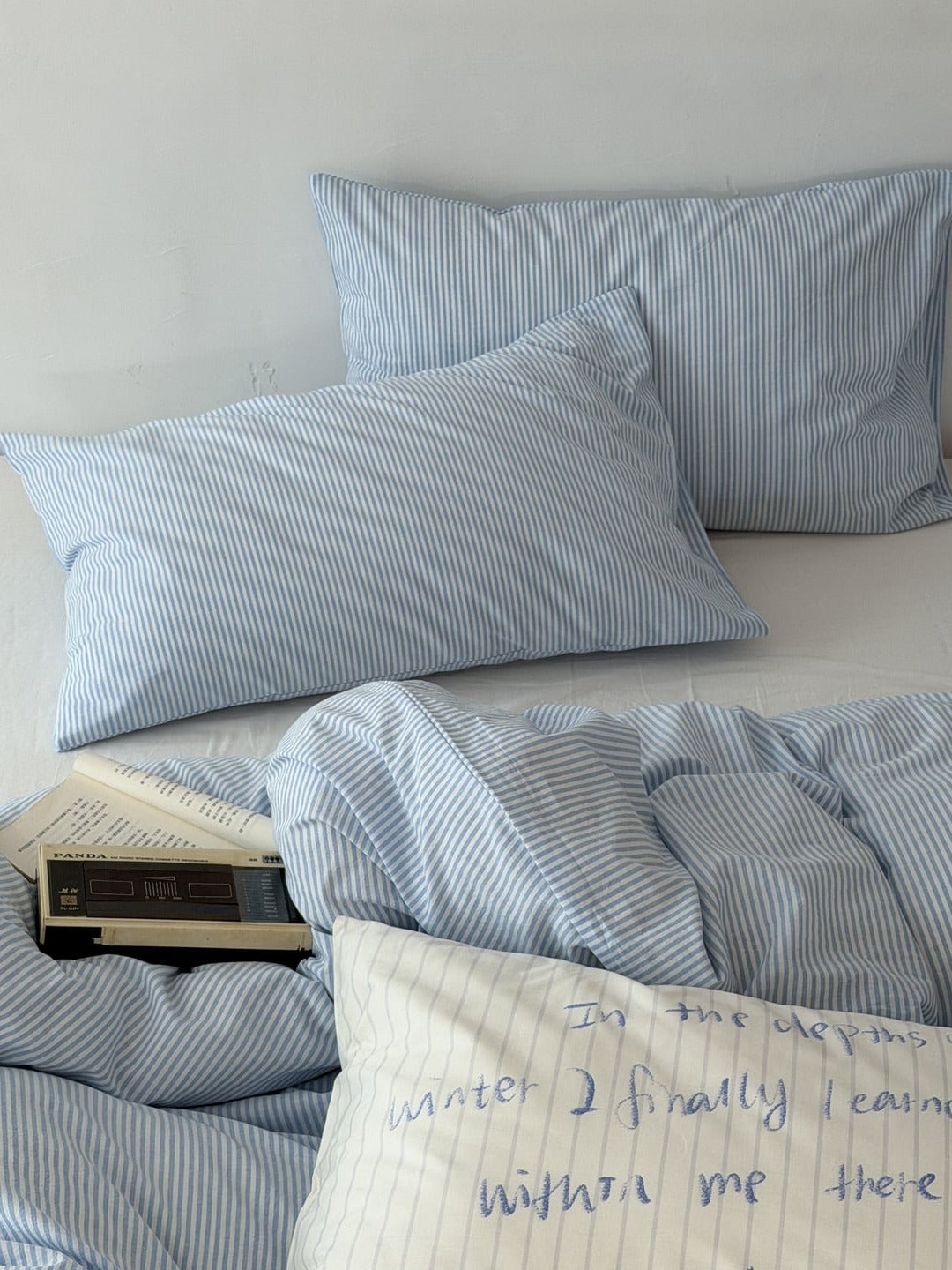 Breezy Stripe Washed Cotton Duvet Cover Set original reference image 7