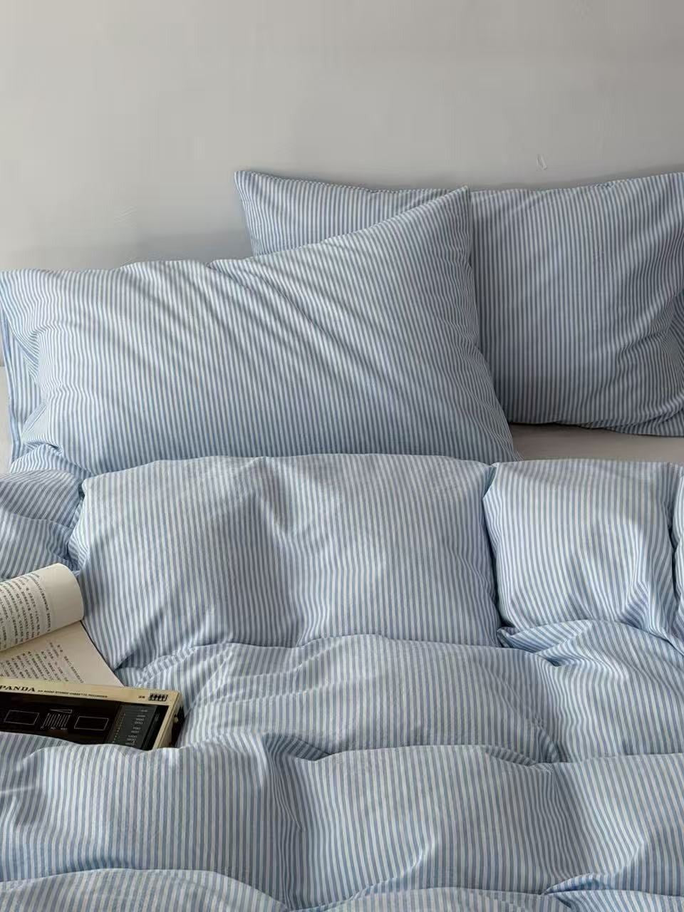 Breezy Stripe Washed Cotton Duvet Cover Set original reference image 8