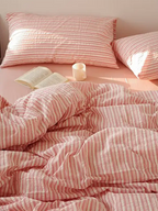 Bubble Pink Stripes Bedding Set