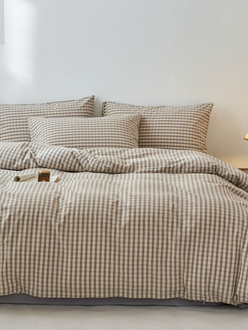 Campus Check Washed Cotton Duvet Cover original reference image 1