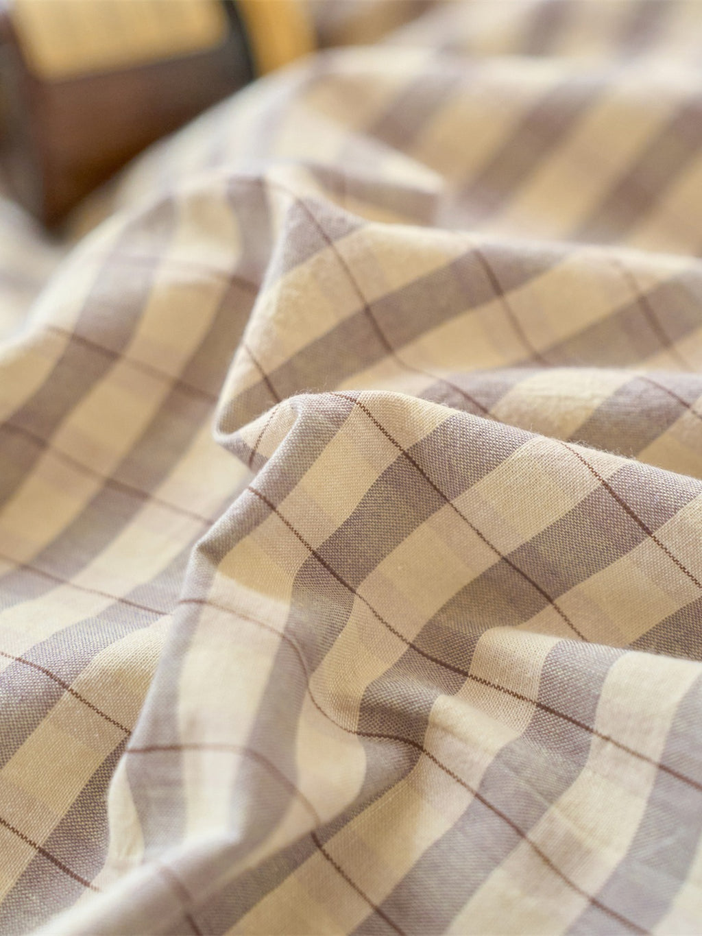 Campus Check Washed Cotton Duvet Cover original reference image 2