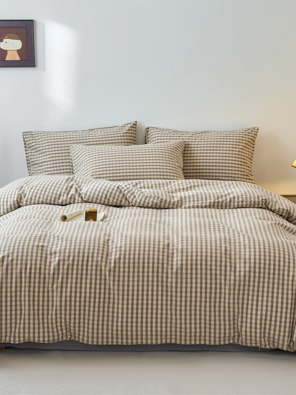 Campus Check Washed Cotton Duvet Cover original reference image 4