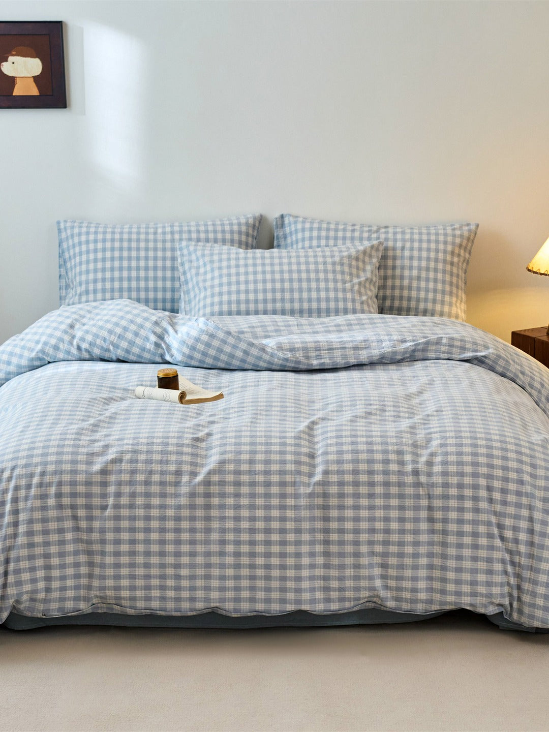 Campus Check Washed Cotton Duvet Cover original reference image 13