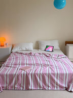 Candy Stripe Double-Layer Plush Throw Blanket original reference image 2