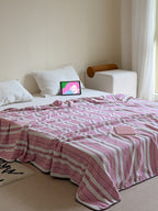 Candy Stripe Double-Layer Plush Throw Blanket original reference image 4