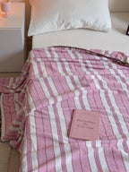 Candy Stripe Double-Layer Plush Throw Blanket original reference image 6