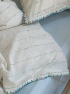 Chenille Stripe Brushed Cotton Duvet Cover Set original reference image 4