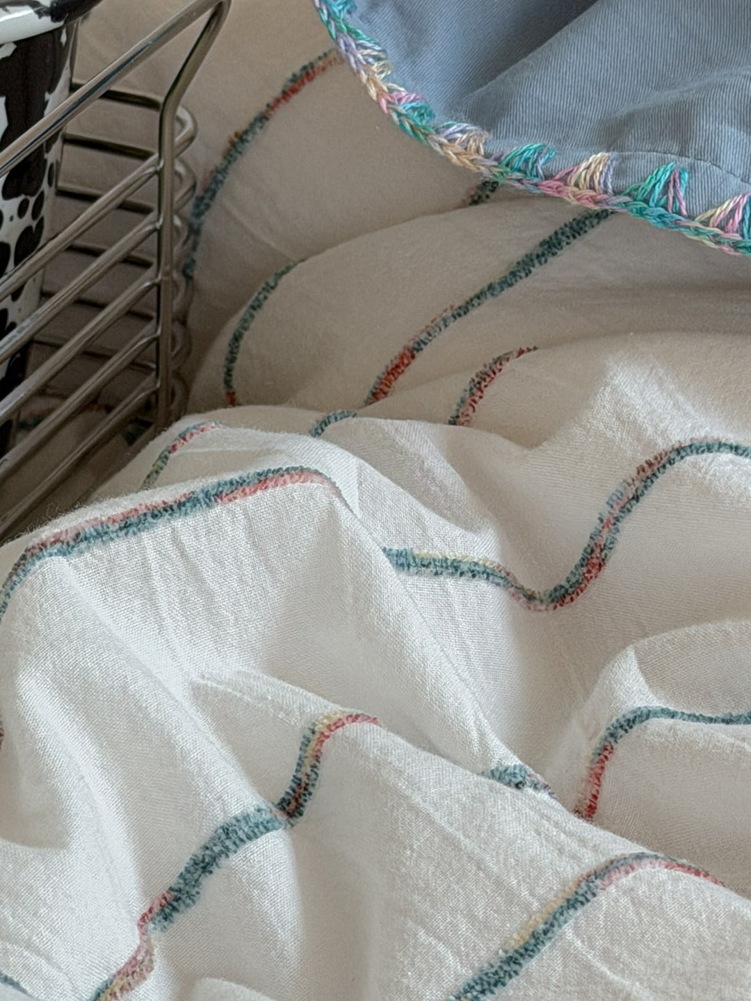 Chenille Stripe Brushed Cotton Duvet Cover Set original reference image 17
