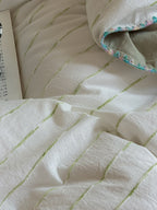 Chenille Stripe Brushed Cotton Duvet Cover Set original reference image 23