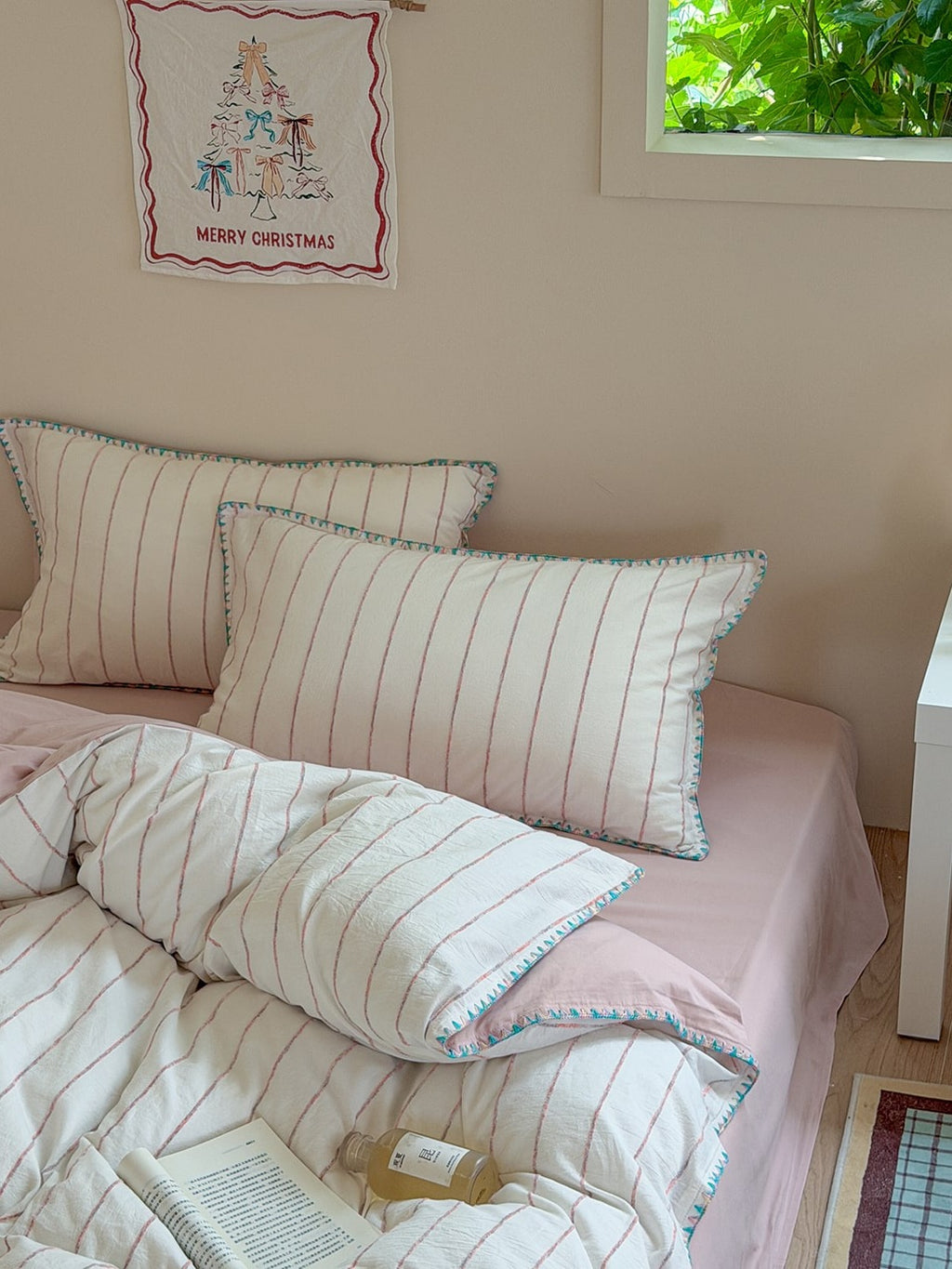 Chenille Stripe Brushed Cotton Duvet Cover Set original reference image 25