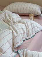 Chenille Stripe Brushed Cotton Duvet Cover Set original reference image 27