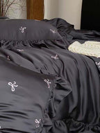 Chic Bow Embroidery Duvet Cover