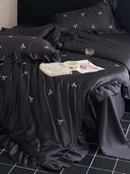 Chic Bow Embroidery Duvet Cover