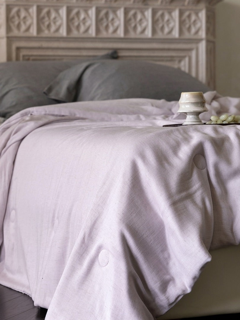 Cloud Linen Silk Blend Comforter - Blush Haze original reference image 4