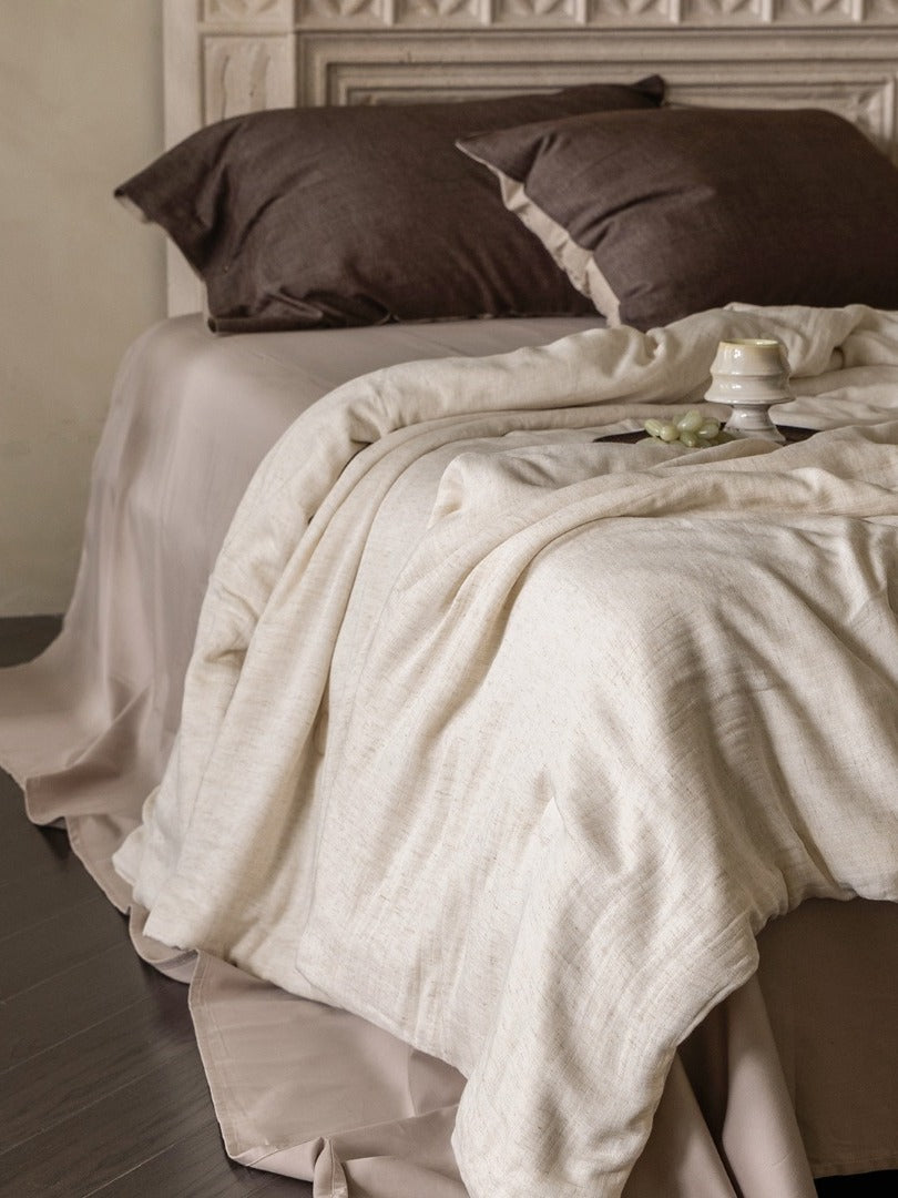 Cloud Linen Silk Blend Comforter - Ivory Mist original reference image 1