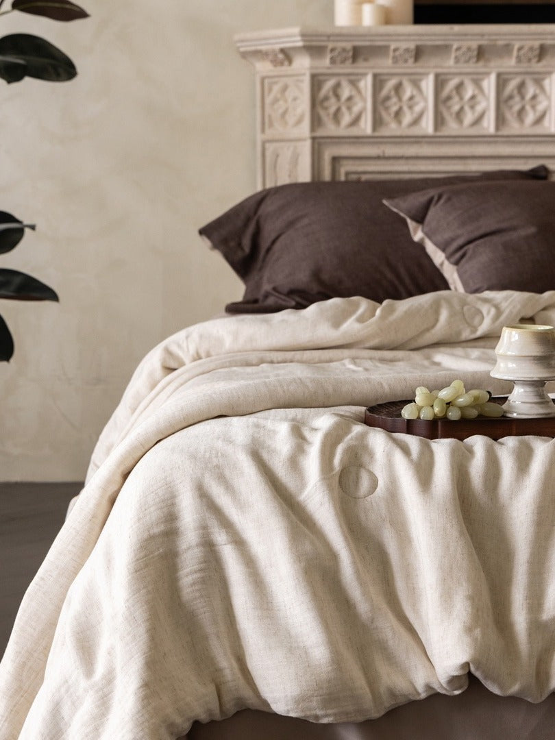 Cloud Linen Silk Blend Comforter - Ivory Mist original reference image 3
