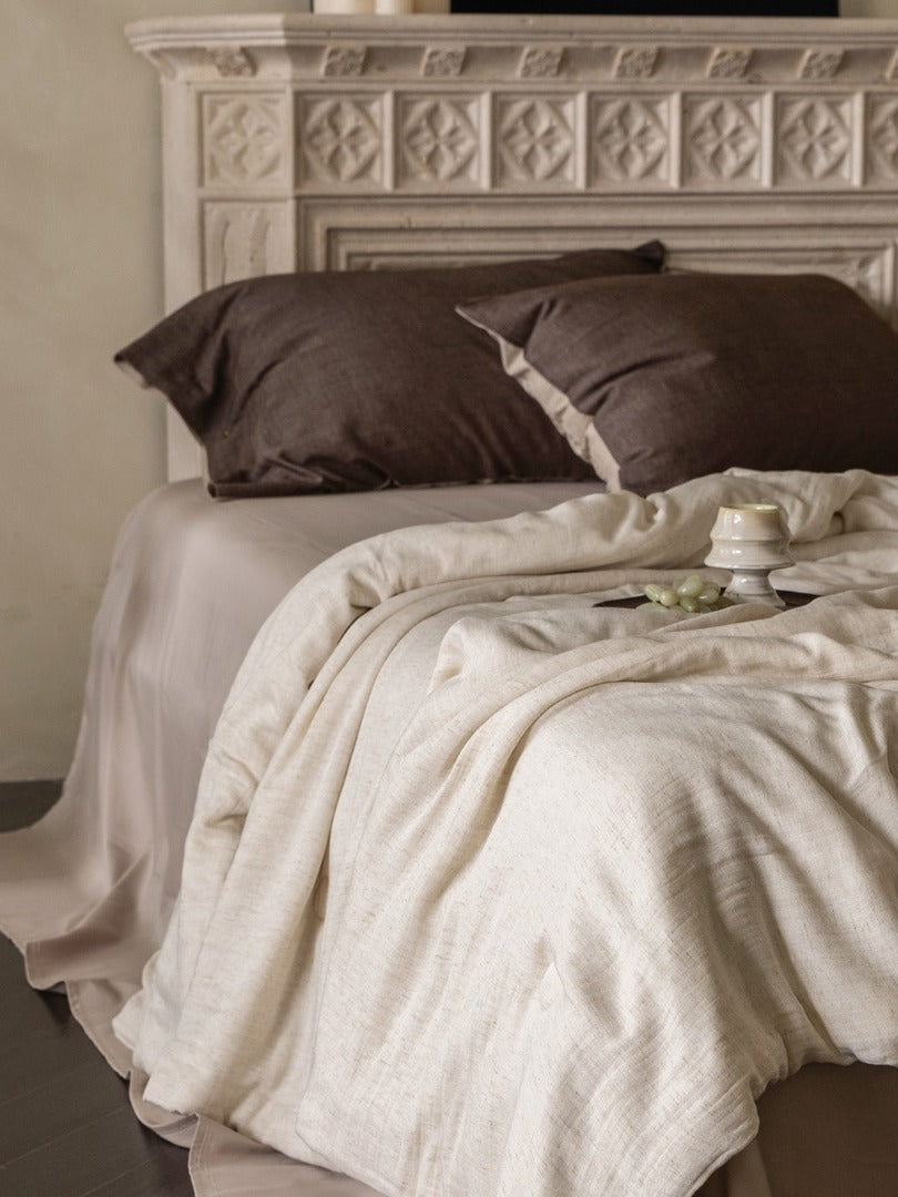 Cloud Linen Silk Blend Comforter - Ivory Mist original reference image 4