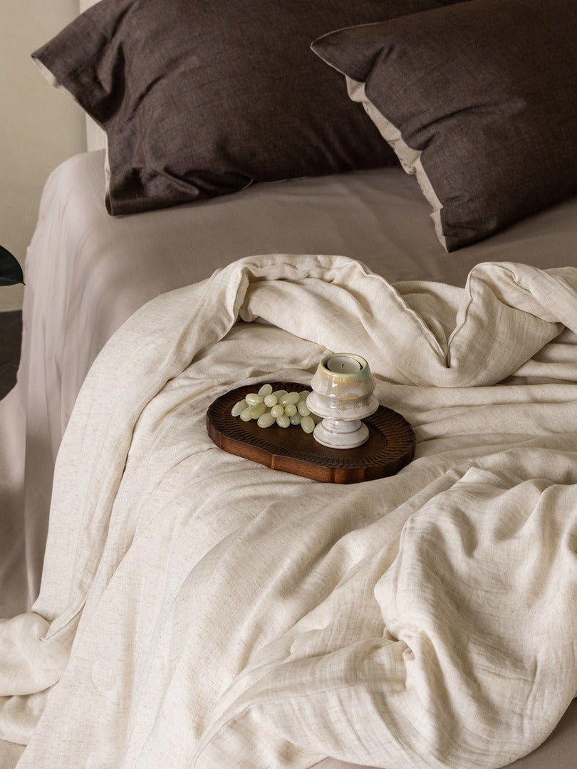 Cloud Linen Silk Blend Comforter - Ivory Mist original reference image 5