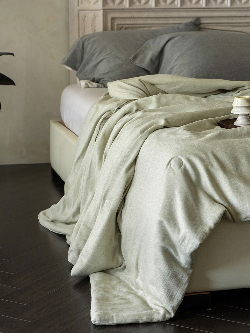 Cloud Linen Silk Blend Comforter - Sage Whisper original reference image 1