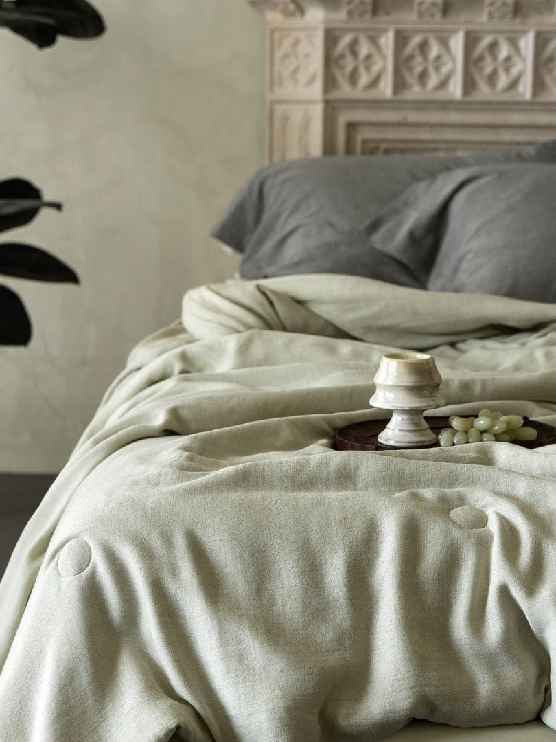 Cloud Linen Silk Blend Comforter - Sage Whisper original reference image 4