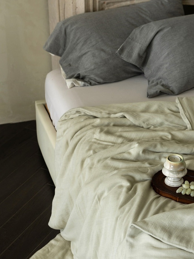 Cloud Linen Silk Blend Comforter - Sage Whisper original reference image 5