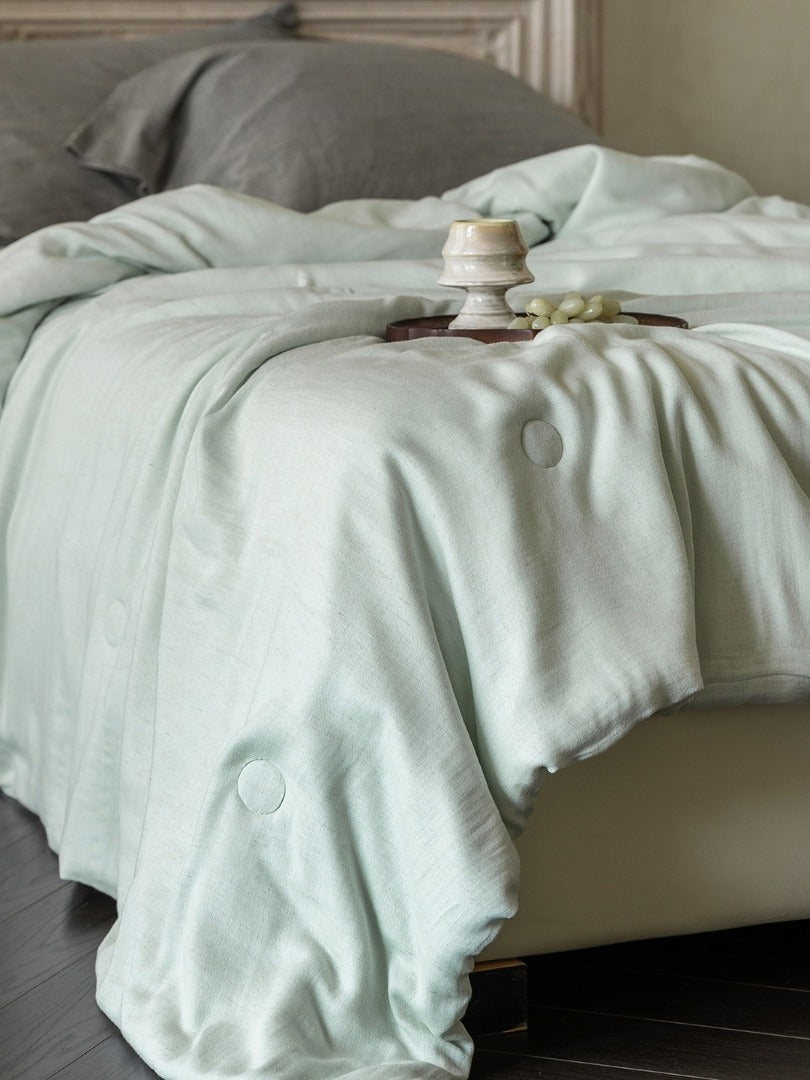 Cloud Linen Silk Blend Comforter - Seafoam Veil original reference image 1