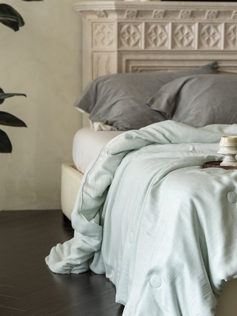 Cloud Linen Silk Blend Comforter - Seafoam Veil original reference image 2