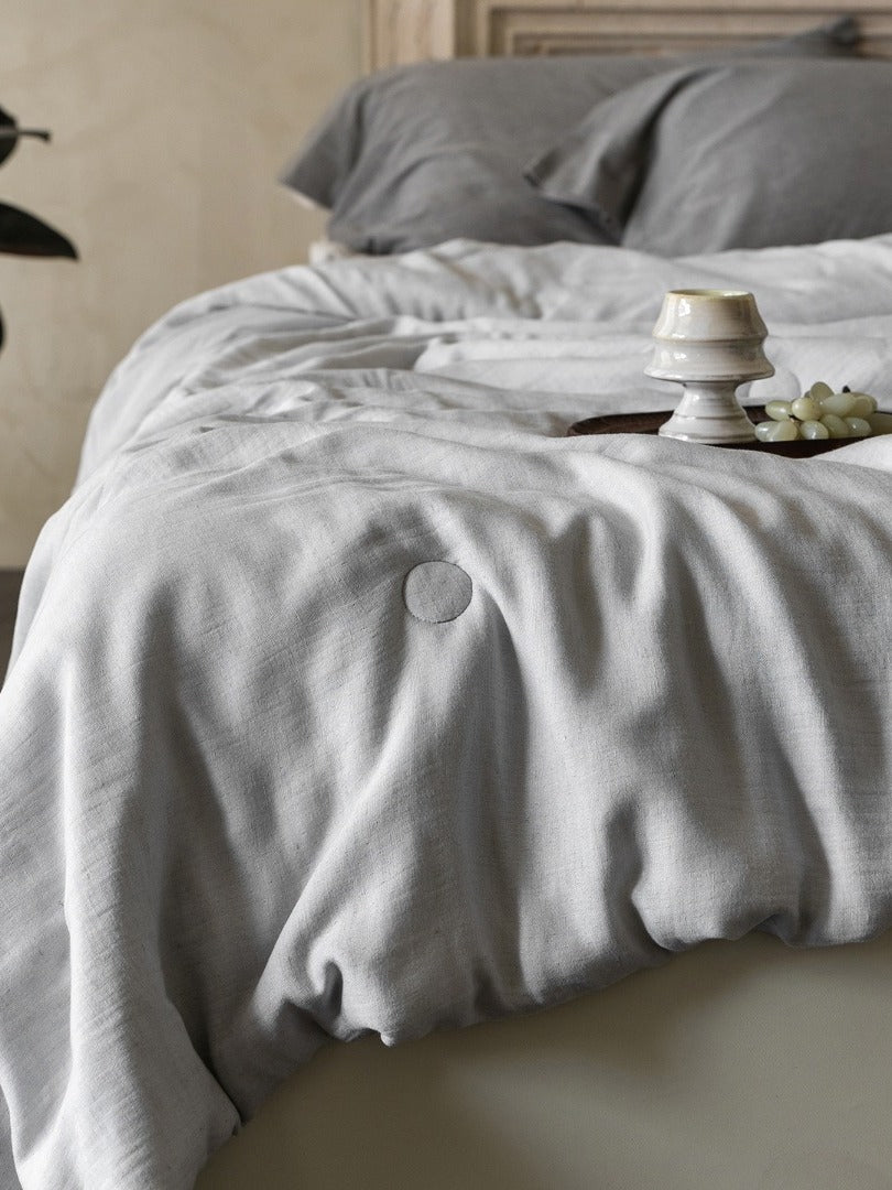 Cloud Linen Silk Blend Comforter - Silver Cloud original reference image 1