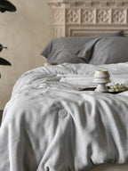 Cloud Linen Silk Blend Comforter - Silver Cloud original reference image 2
