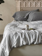 Cloud Linen Silk Blend Comforter - Silver Cloud original reference image 4