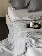 Cloud Linen Silk Blend Comforter - Silver Cloud original reference image 5