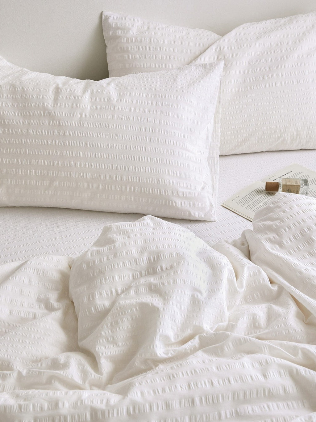 Cloud Ripple Cotton Seersucker Duvet Cover original reference image 3