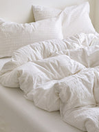 Cloud Ripple Cotton Seersucker Duvet Cover original reference image 5
