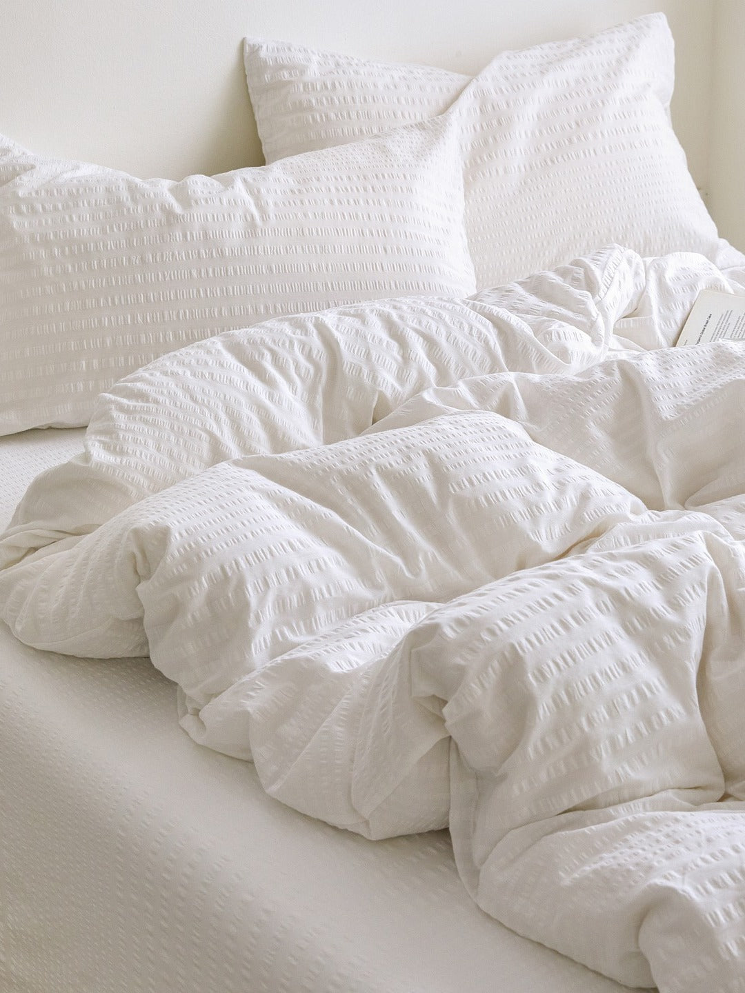 Cloud Ripple Cotton Seersucker Duvet Cover original reference image 5
