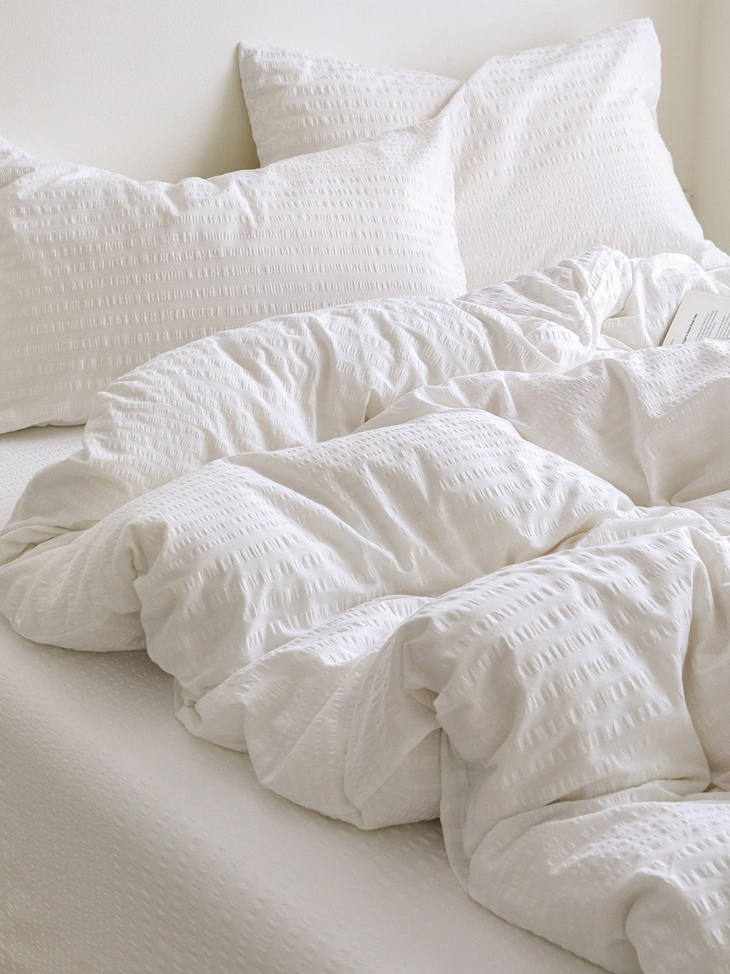 Cloud Ripple Cotton Seersucker Duvet Cover original reference image 6
