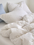 Cloud Ripple Cotton Seersucker Duvet Cover original reference image 8