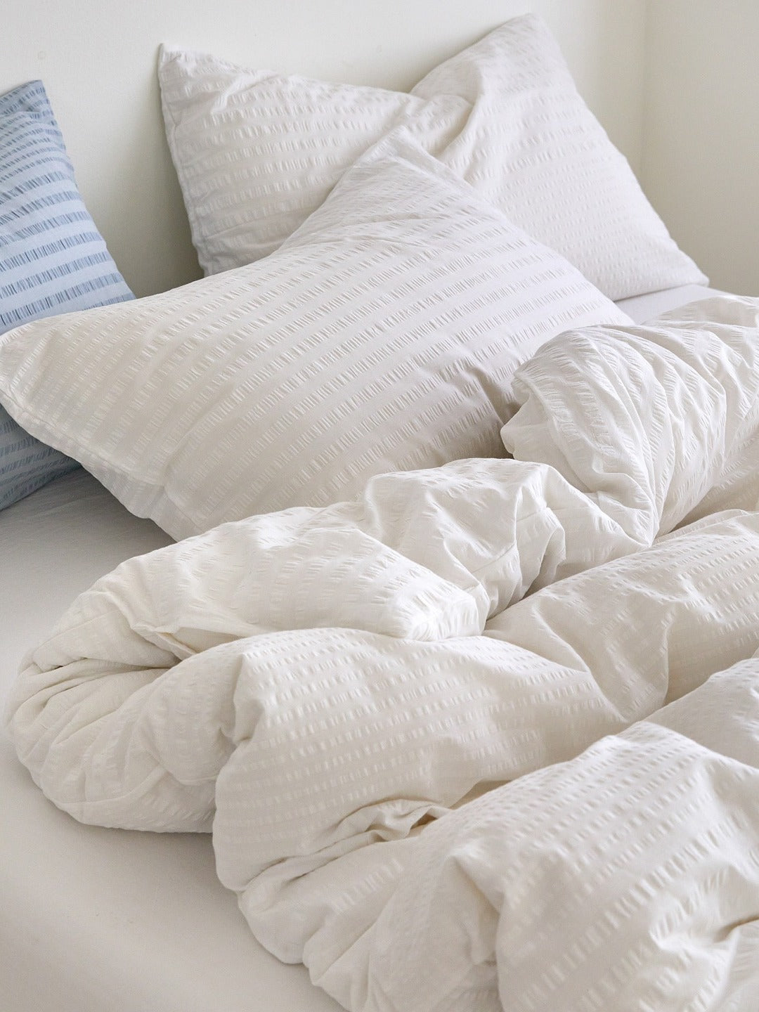 Cloud Ripple Cotton Seersucker Duvet Cover original reference image 8