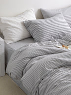 Cloud Ripple Cotton Seersucker Duvet Cover original reference image 9