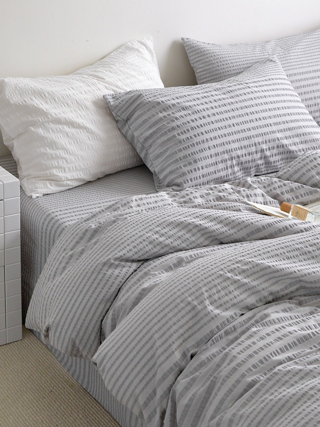 Cloud Ripple Cotton Seersucker Duvet Cover original reference image 9