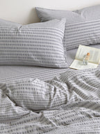 Cloud Ripple Cotton Seersucker Duvet Cover original reference image 11