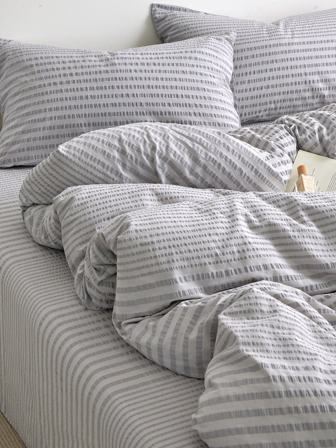 Cloud Ripple Cotton Seersucker Duvet Cover original reference image 13