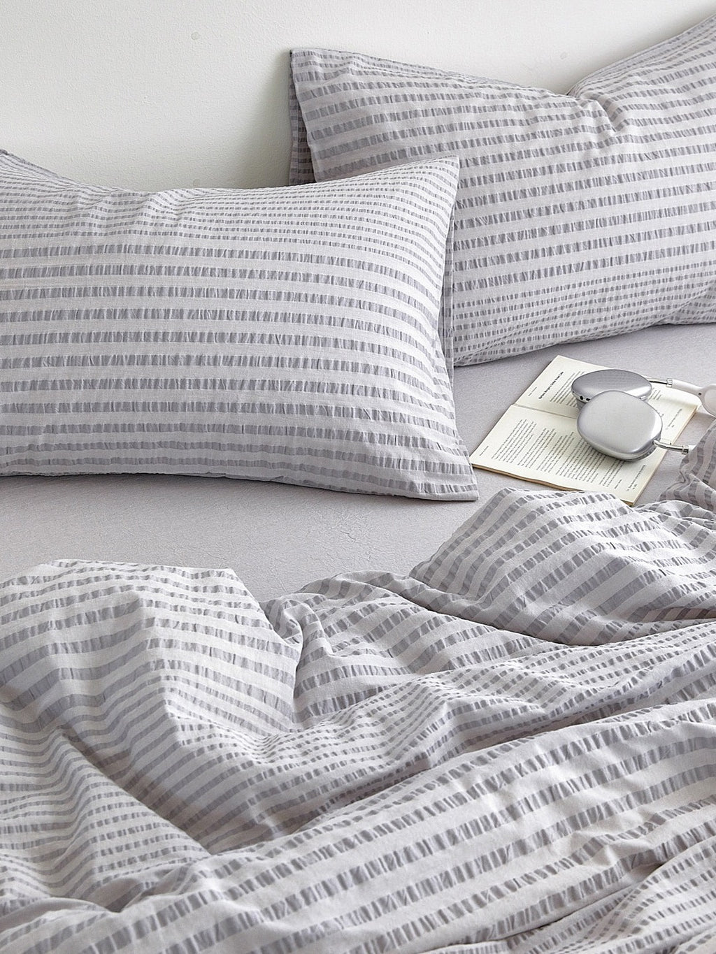 Cloud Ripple Cotton Seersucker Duvet Cover original reference image 14