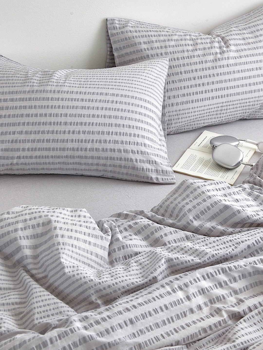 Cloud Ripple Cotton Seersucker Duvet Cover original reference image 14