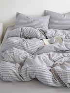 Cloud Ripple Cotton Seersucker Duvet Cover original reference image 15