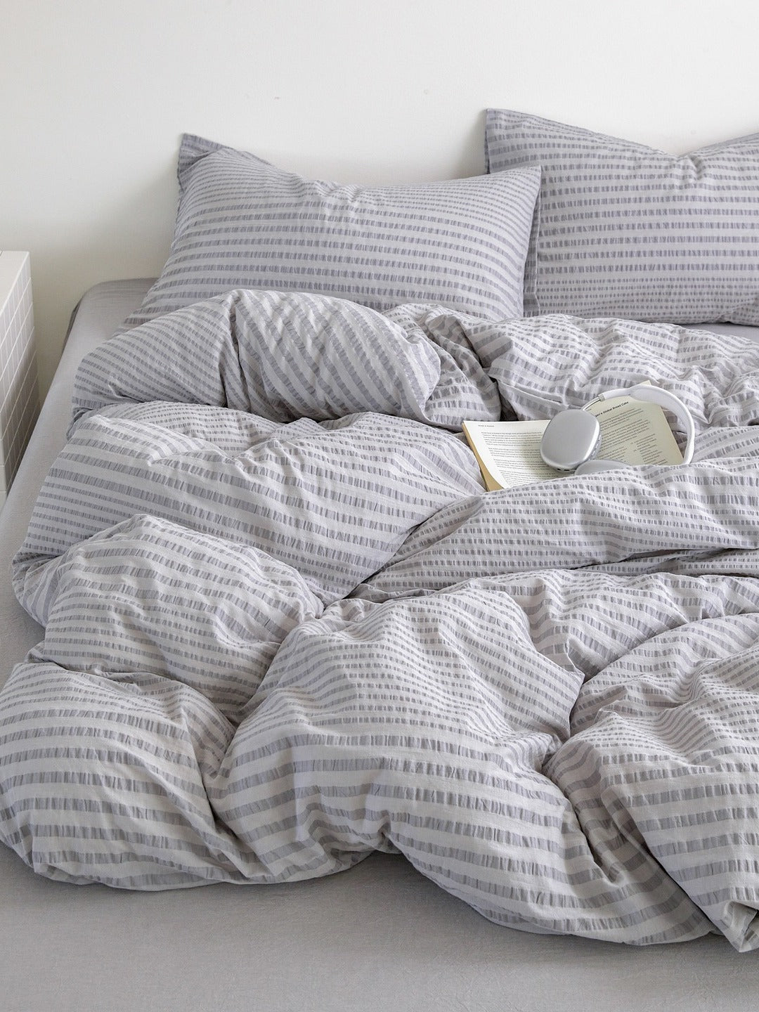 Cloud Ripple Cotton Seersucker Duvet Cover original reference image 15