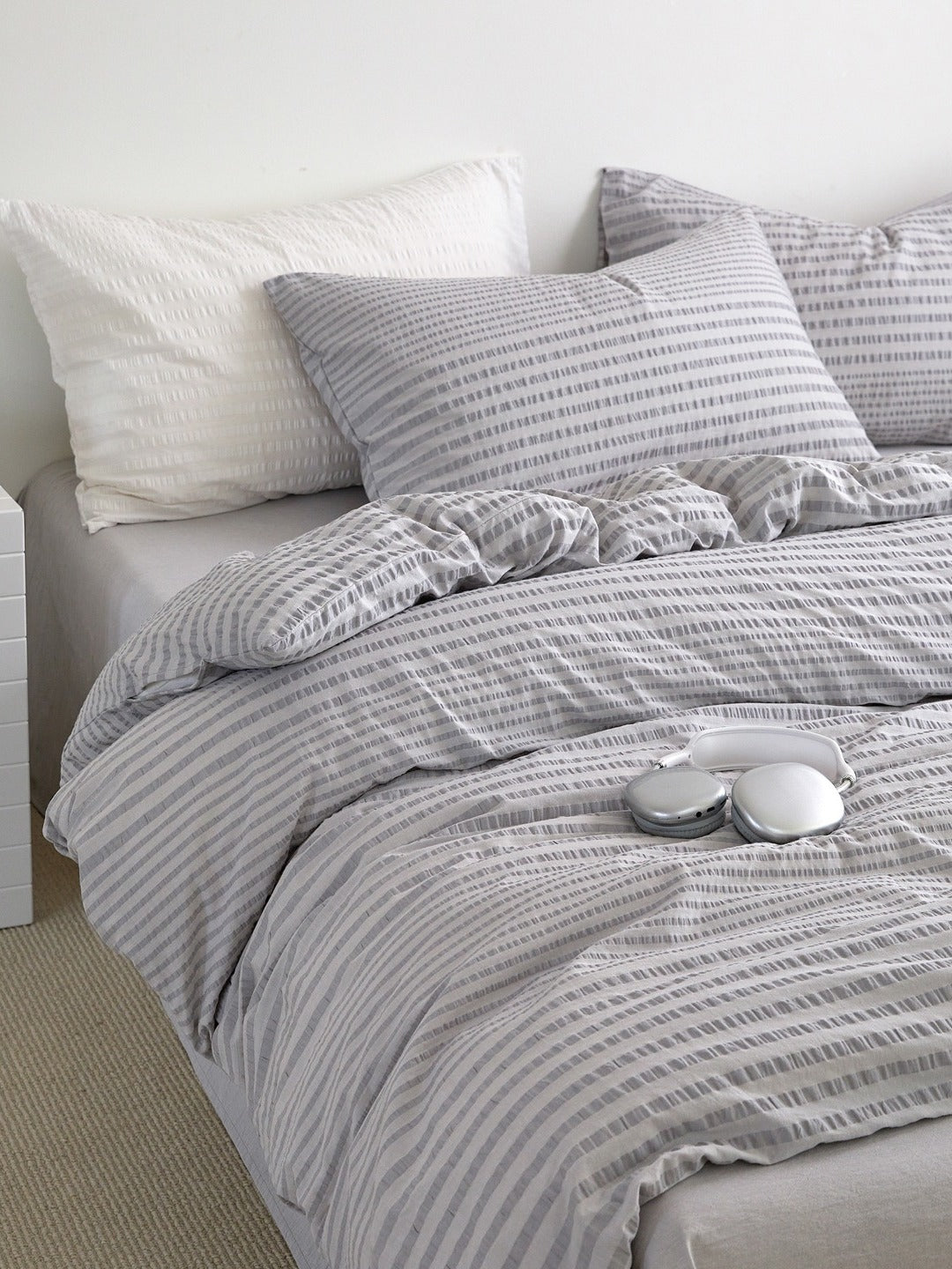 Cloud Ripple Cotton Seersucker Duvet Cover original reference image 16
